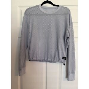 DKNY Sport Honeycomb Mesh Drawstring Hem Athletic Top Activewear